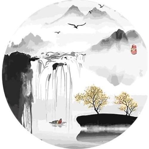 GATYZTORY DIY Painting By Numbers Adults Cartoon ink painting Kits Oil Paint By Numbers Art Landscape Draw Number Home Decoratio