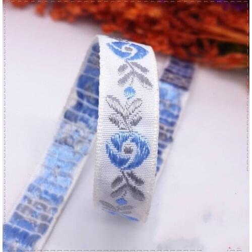 Hot sale (1meter/lot ) 1.3CM width printing embroidered Clothing decorative accessories ribbon belt DIY manual polyester ribbon
