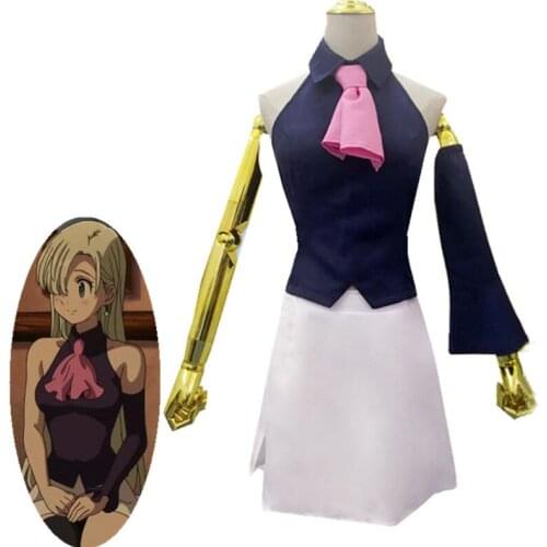 Anime The Seven Deadly Sins Elizabeth Lyons Cosplay Costume Girl Short Sleeve Short Skirt Uniform