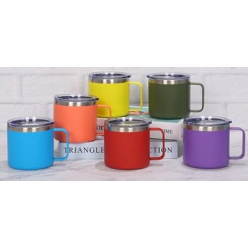 14oz coffee cup double layer stainless steel cup water cup kettle car cup 9 colors
