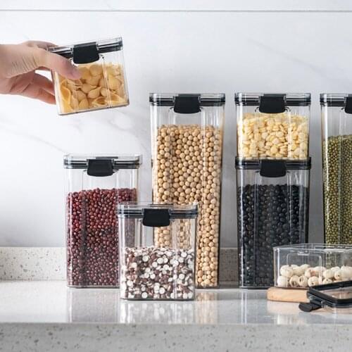 Food Storage Container Plastic Kitchen Pantry Pasta Box Refrigerator Noodle Box Multigrain Storage Tank Transparent Sealed Cans