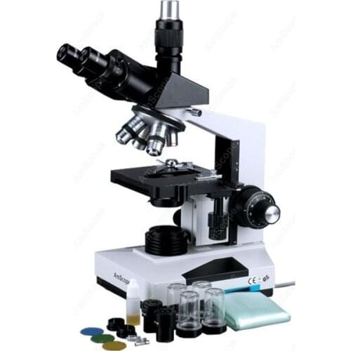 Lab Clinic Vet Microscope--AmScope Supplies 40X-2000X Lab Clinic Vet Trinocular Microscope T490B