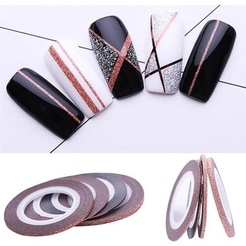 4 Rolls Kapmore Nail Art Tape DIY Glitter Creative Striping Tape Line Nail Art Sticker Nail Striping Tape Line DIY Manicure Tool