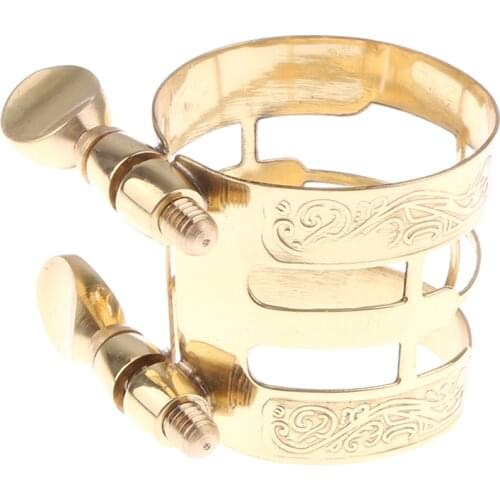 Tooyful Copper Saxophone Mouthpiece Sax Ligature Clip Bakelite Mouthpiece Flute Head Clamp for Alto Saxophone Parts