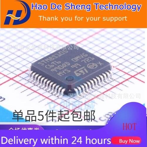 10PCS/LOT STM8S105C6T6 LQFP48 ST STMicroelectronics IC MCU Microcontroller New Original In Stock