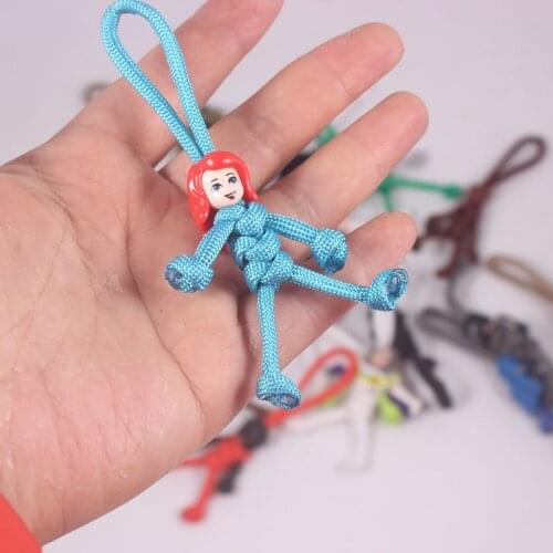 New Building Block Keychain Anime Figures Pendant Keychain Braided Rope Cartoon Bag Hanging Backpack Doll Toy Scooters Cars Key