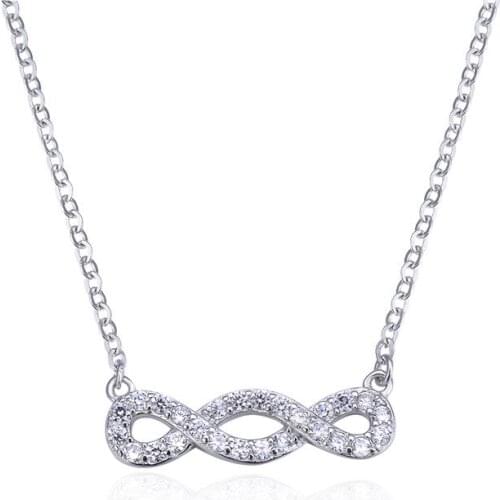 YJAX002266 New Fashion Women Accessories S925 Sterling Silver Jewelry Lady Small Fresh Micro-inlay Pendant Necklace