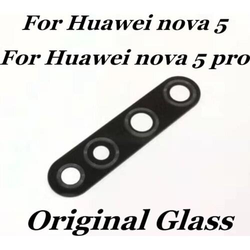 Original For Huawei Nova 5 Camera Glass Lens for nova 5 pro Back Rear Camera Glass Lens with Glue Replacement Repair Spare Parts