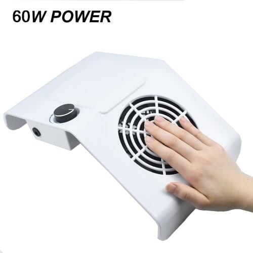 60W Powerful Nail Dust Collector With Dust Bag Adjustable Suction Vacuum Cleaner Professional Manicure Salon Tool Nail Equiment