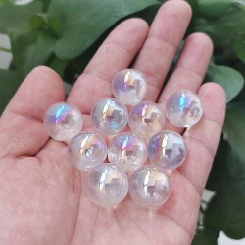 Natural Aura Crystal Ball Colourful Rainbow Clear Quartz Healing Stone Gemstone Ornaments Electroplated Ore Minerals DIY gift