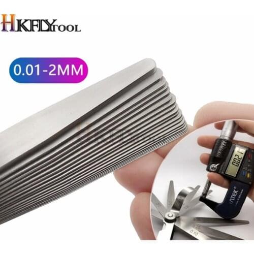 32pcs Range Finder Feeler Gauge Valve Teaching Feeler Gauge 0.04-0.88 mm Gap0.02-1mm 100mm steel Sheet Measuring Tool