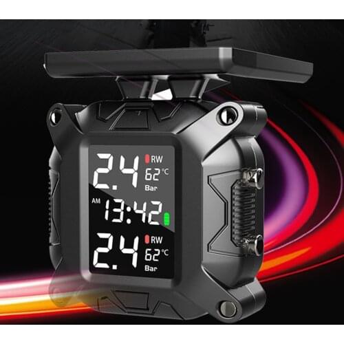 Solar Tire Pressure Monitoring System mAh IPX67 for Motorcycle Car Trailer