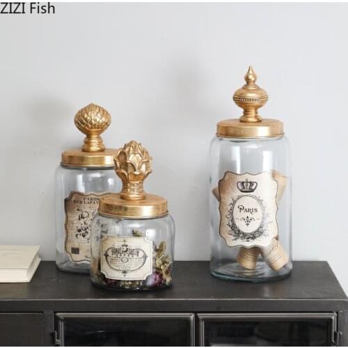 Food Storage Glass Jar No Lead Kitchen Storage Bottles Sealed Cans with Cover Large Capacity Candy Glass Jars Tea Box