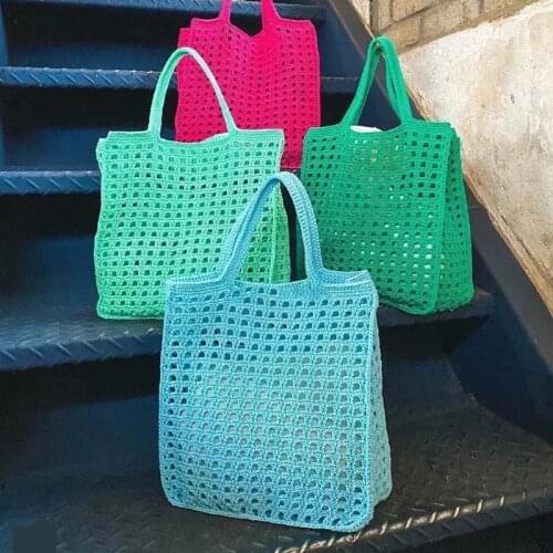 HandBag Crochet Kit DIY hole Shoulder Bags Handbag Knitting Crocheting Kit with material accessories pattern vedio