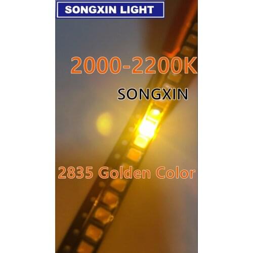 500pcs LED Chip Yellow Color SMD 2835 Golden yellow Surface Mount SMT Bead High Brightness 2200K LED Light Emitting Diode Lamp