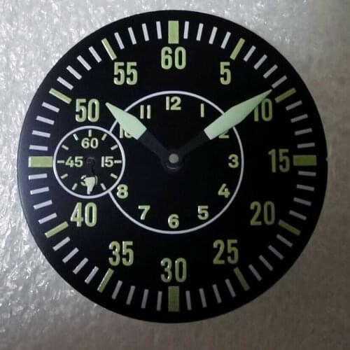 Corgeut 38.5mm Luminous Watch Dial&hands combinati Fit Eta6497 st36 manual movement