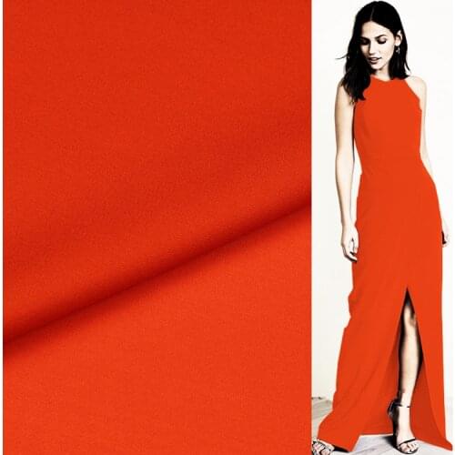 Deep orange mix red pure silk crepe georgette fabric 20momme 140cm width,SCG461
