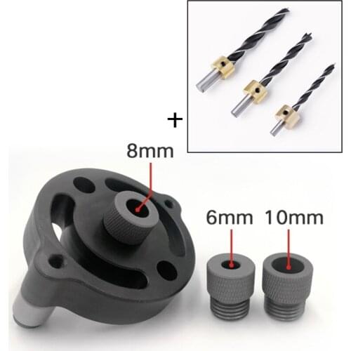 Vertical Hole Jig 6/8/10mm Self Centering Dowelling Jig Puncher Drilling Guide wood Joinery Splice board hole opener Locator