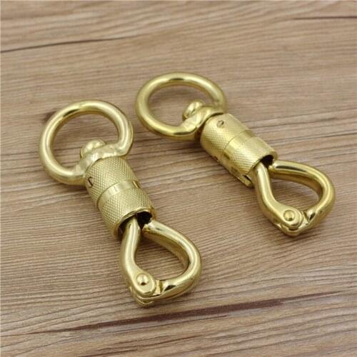 High quality leather craft dog pet neck belt snap hook buckle solid brass DIY hardware
