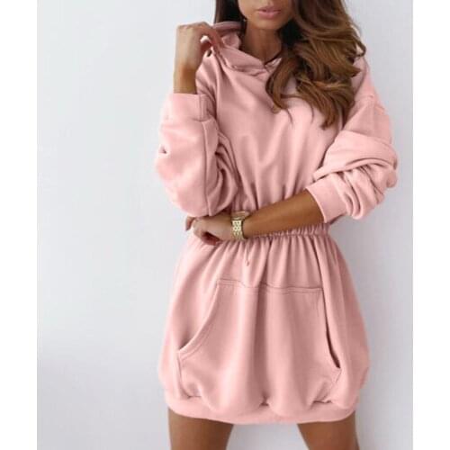 Women Oversized Hoodie Casual Pocket Pullover Streetwear Hoodies Dress Female Casual Loose Hooded Sweatshirt Long Sleeve