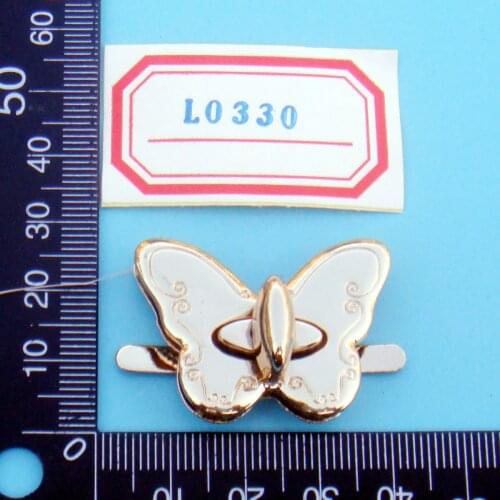 10 sets/lot butterfly shape High Quality Twist Turn Lock Clasp Closure Women leather Handbag Bag Parts Hardware DIY L0330