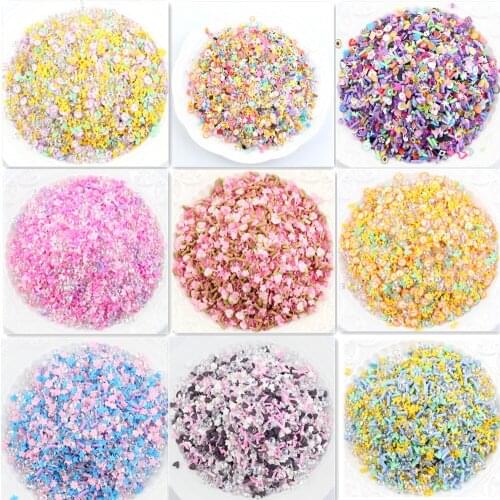 100g Mixed Cartoon Pearl Polymer Clay Sprinkles for Crafts DIY Scrapbooking Nails Decoration Tiny Cute plastic klei Accessories