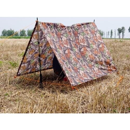 2.2m*1.46m Ultralight 210T Double Taffeta Treatment Multifunctional Raincoat 3 in 1 Poncho Rain Cover Camouflage Awning