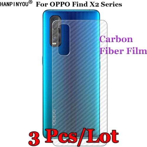 3 Pcs/Lot For OPPO Find X2 Reno3 Pro Neo Lite 5G 3D Non-slip Clear Carbon Fiber Back Film Screen Protector Protective Sticker