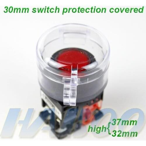 4pcs/lot dia.30mm protection cover yellow or transparent color for push button switch high 37mm or 32mm prevent collisions