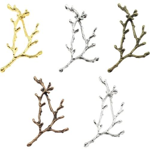 5pcs Antique Bronze Mini Charms Randomly Mixed Flower And Leaves Pendant Suspension Necklace Jewelry Accessory