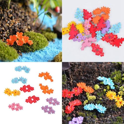 5PCS Miniature Garden Moss Flower Fairy Garden Micro Landscape Resin Decor Craft Home Decoration Supplay