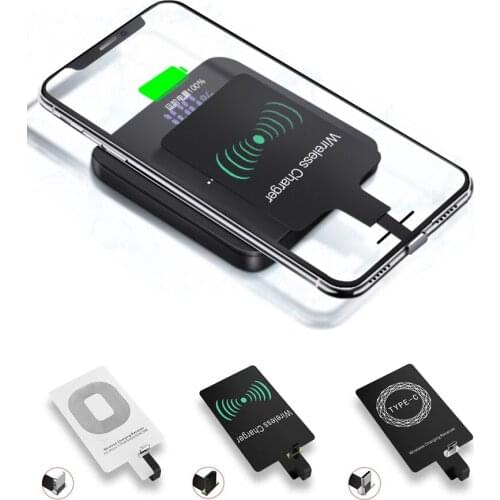 Micro USB Type C Wireless Charge Adapter Mobile Phone Universal Fast Wireless Charging Receiver For iPhone 12 Xiaomi 11 9 Huawei