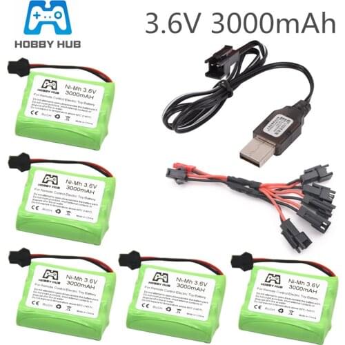 NI-MH 3.6V 3000mAh Rechargeable Battery 3.6 v nimh battery recargables AA size for rc car toy boat model