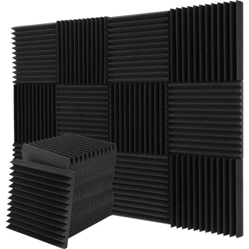 Acoustic Foam Panels Wedges 12 Pack 2 x 12 x 12Inch for Fireproof Soundproofing for Studios Recording Studios Offices