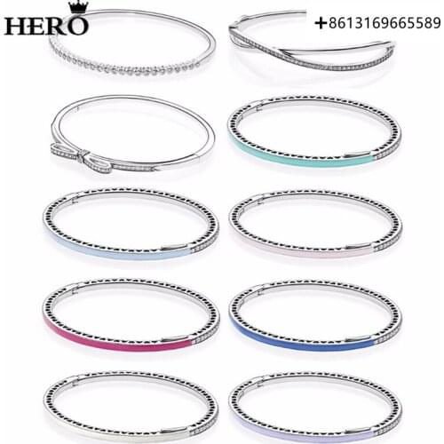 HERO 100% 925 Sterling Silver Original Copy High Quality 1:1 Multi-Color Bracelet With Logo Free Envelope Wholesale Factory