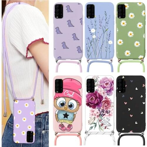 Case on For Xiaomi Redmi 9T 9 T Case 2021 Chain Necklace Strap Cord Lanyard Fundas For Xiaomi Redmi9T Soft TPU Back Cover 6.53"