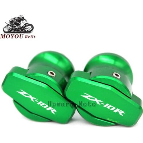 For Kawasaki ZX10R ZX-10R ZX 10R 2004-2010 2009 Motorcycle CNC Aluminum Swingarm Spools Sliders Motorcycle Stand Screws M10