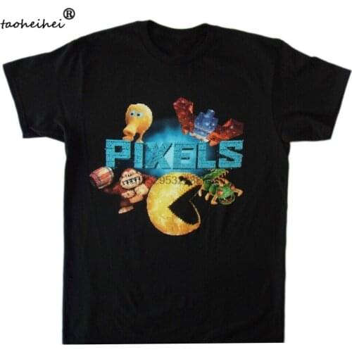 Pixels Movie T-Shirt Qbert Pac Man Donkey Kong Mens Tops Tees Casual Style Street Wear