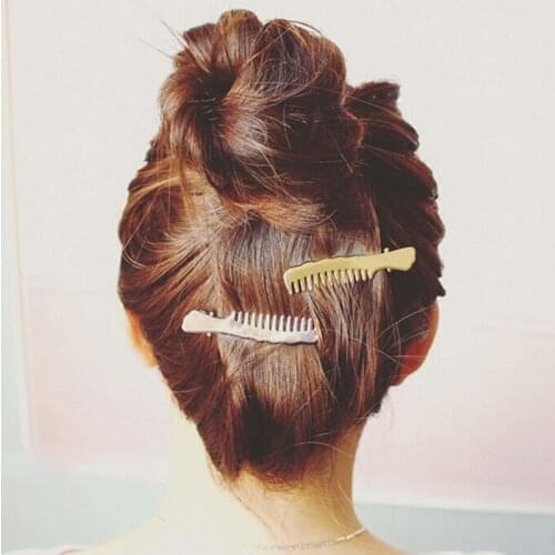 Hot Sale Korean Fashion Girls Silver Color Cute Small Comb Shape Hair Clip Duckbill Hairpin For Women Hair Accessories Gift