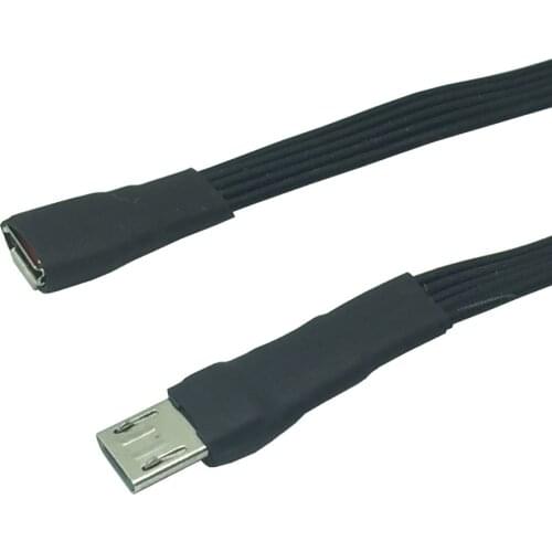 Micro USB 5Pin Male to Female M/F OTG Extension Flat Cable data sync Extender Cabo for Keyboard Mouse USB Flash 5cm 10cm 20cm