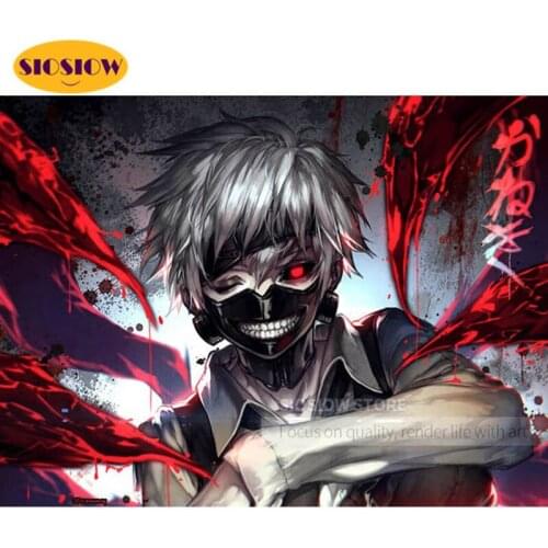 DIY Kaneki Diamond Painting Wall Art Cross Stitch Anime Tokyo Ghoul Picture Full Square 5d Embroidery Mosaic Handmade Home Decor