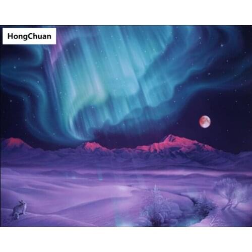 Beautiful Aurora Scenery Mural 5D DIY Round/Square Diamond Painting Embroidery Mosaic Cross Stitch Home Decoration New Year Gift