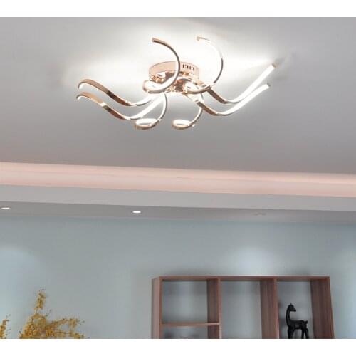 Best Modern led Ceiling Lights for living Room bedroom Study Room Gold or Chrome Plated Ceiling Lamp Fixture