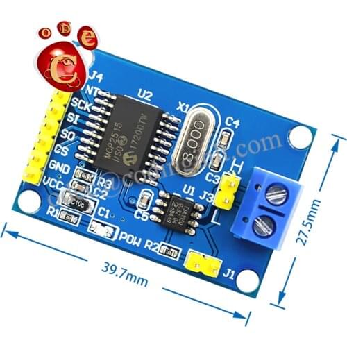 MCP2515 CAN bus module TJA1050 receiver SPI protocol 51 MCU program routines