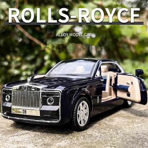 Large Size 1/24 Rolls Royce Sweptail Die Cast Alloy Car Model Sound and Light Metal Toy Car High Simulation Collection Kids Gift