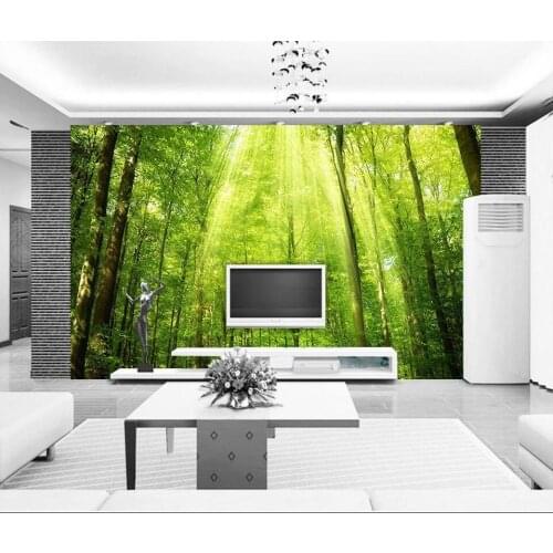 Custom photo 3d room wallpaper mural picture green trees home decoration painting 3d wall murals wallpaper for walls 3 d