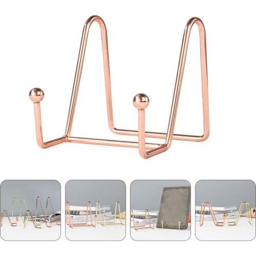 2pcs Desktop Memo Clips Iron Table Name Display Stands Menu Holders (Rose Gold)