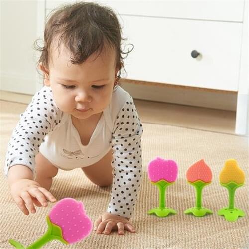 New Baby Teether Food Grade Silicone Teether Fruit Shape Baby Teething Silicone Teething Toys Infant Chew Tooth Toys