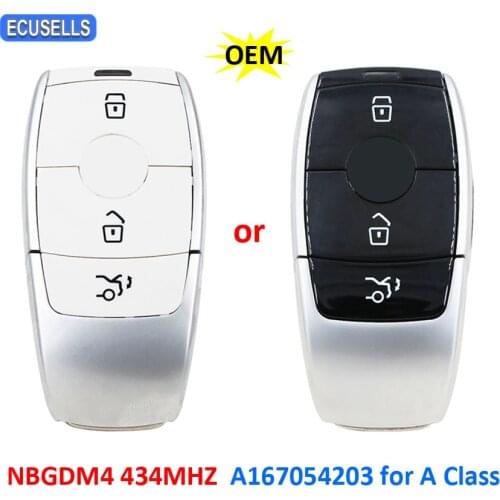 OEM 4 Button Genuine Smart Key Proximity Black / Silver Remote 434MHz for Mercedes-Benz A Class A35 AMG A220 A250 2016-2019