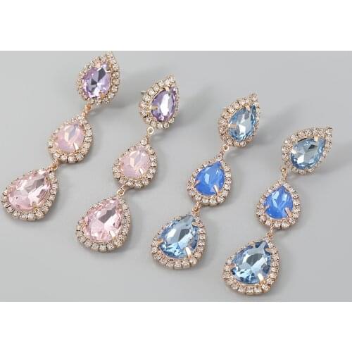 Pauli Manfi Fashion Metal Rhinestone Water Drop Earrings Womens Creative Popular Dangle Earrings Party Accessories